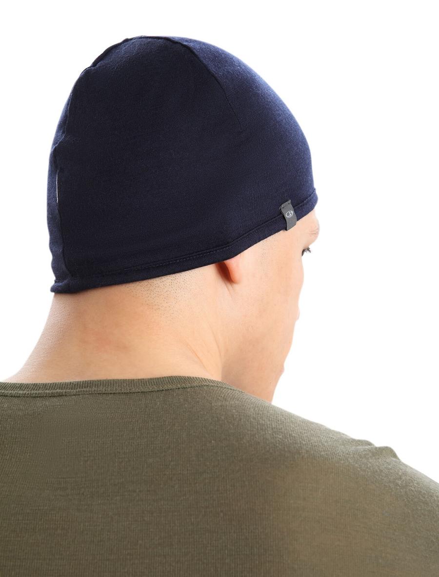 Icebreaker Unisex Merino Pocket Beanie Női Kalap Olivazöld Sötétkék | HU 1486SGLO